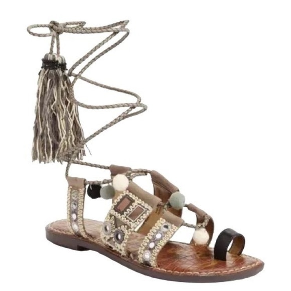 Sam Edelman Gretchen Boho gladiator ankle wrap sandals. Women’s size 7. - Picture 2 of 8